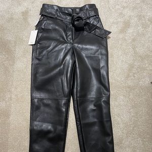 Aritzia high tied leather pants
